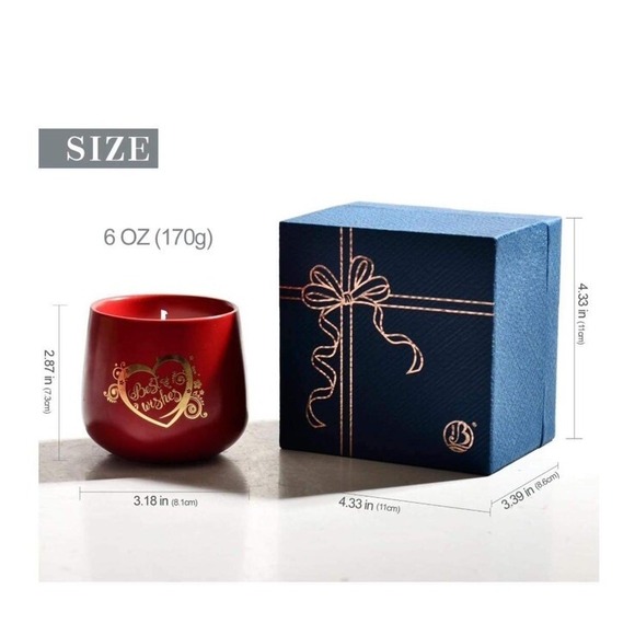 Red Ceramic Jar Candle With Gift Box‎ Lux Scented - Picture 2 of 7